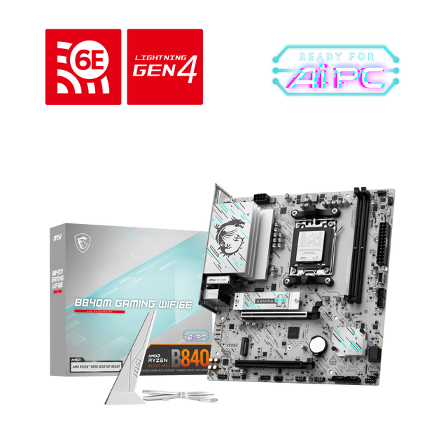 Placa MAE MSI B840M Gaming WIFI6E - AMD Ryzen AM5 - DDR5 - Matx - M.2 Nvme - Hdmi/displayport