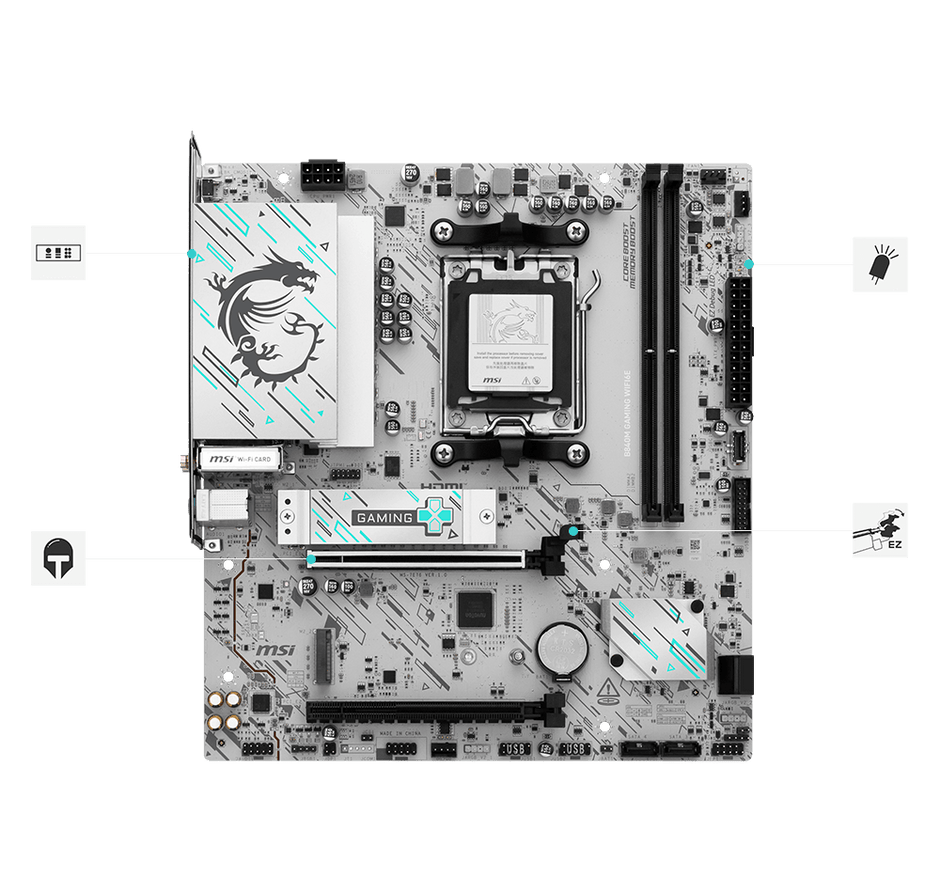 Placa MAE MSI B840M Gaming WIFI6E - AMD Ryzen AM5 - DDR5 - Matx - M.2 Nvme - Hdmi/displayport